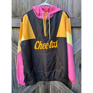 Cheetos Chester Cheetah Windbreaker Jacket Colorblock Quarter Zip Womens Medium